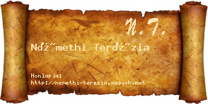 Némethi Terézia névjegykártya